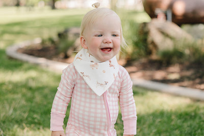 Organic Pima Cotton bandana bib by August & Ivy™ featuring a soft, stylish design for babies' drool protection.