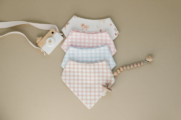 Organic Pima Cotton bandana bib by August & Ivy™ featuring soft, stylish floral print for babies.